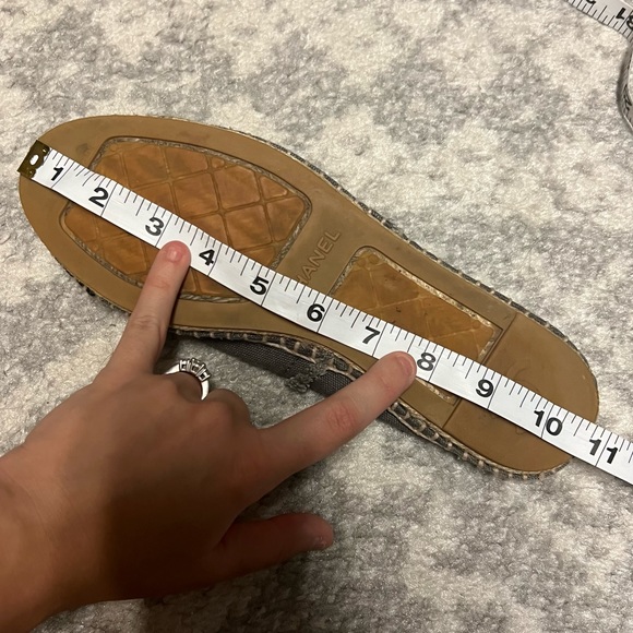 CHANEL Grey & Black Captoe Canvas Espadrilles - Picture 16 of 16